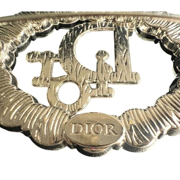 Christian Dior Silver Oval Crystal "Dior" Signature Brooch (CDXX012) - Picture 4 of 4